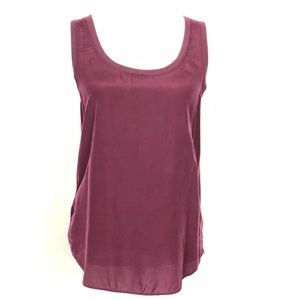 Ann Taylor Loft Lounge Silk Tank Medium Burgundy